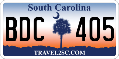 SC license plate BDC405