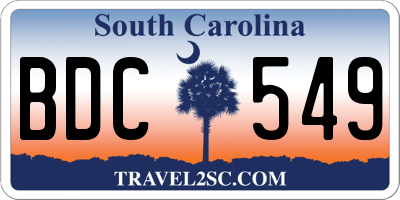 SC license plate BDC549