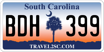 SC license plate BDH399