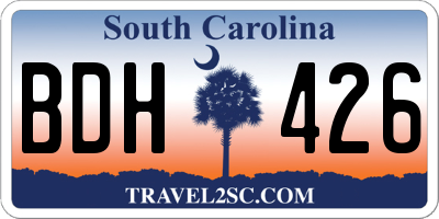 SC license plate BDH426