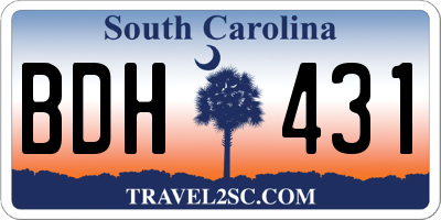 SC license plate BDH431