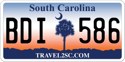 SC license plate BDI586