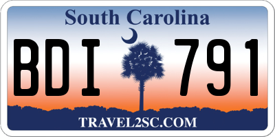 SC license plate BDI791