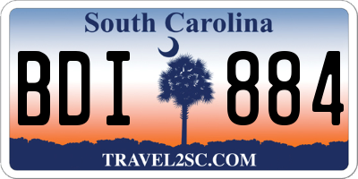 SC license plate BDI884