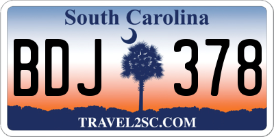 SC license plate BDJ378