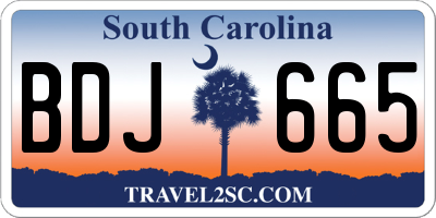 SC license plate BDJ665