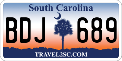 SC license plate BDJ689