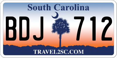 SC license plate BDJ712