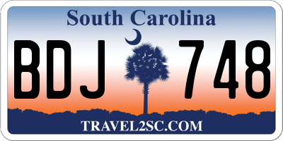 SC license plate BDJ748