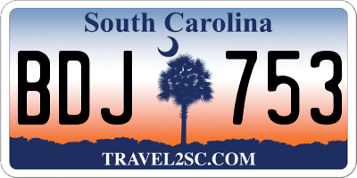 SC license plate BDJ753