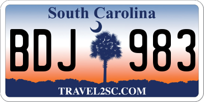 SC license plate BDJ983