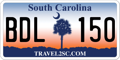 SC license plate BDL150