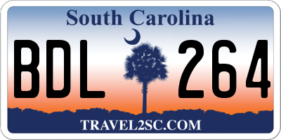 SC license plate BDL264