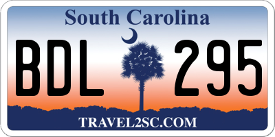 SC license plate BDL295