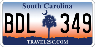 SC license plate BDL349