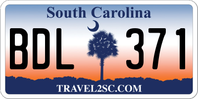 SC license plate BDL371