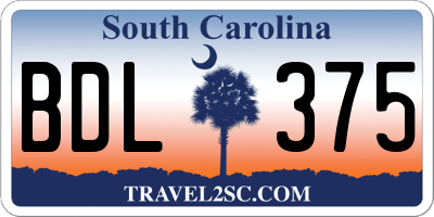SC license plate BDL375