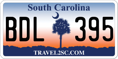 SC license plate BDL395