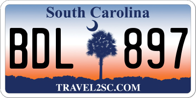 SC license plate BDL897