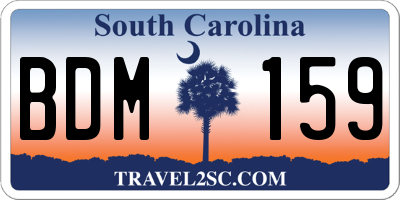 SC license plate BDM159