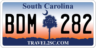 SC license plate BDM282