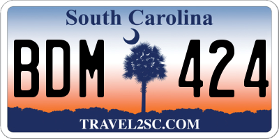 SC license plate BDM424