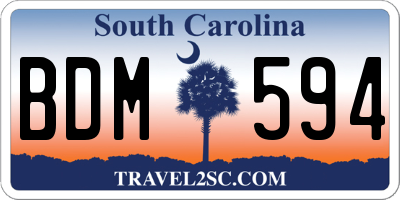 SC license plate BDM594