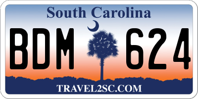 SC license plate BDM624