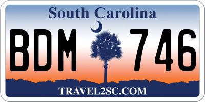 SC license plate BDM746