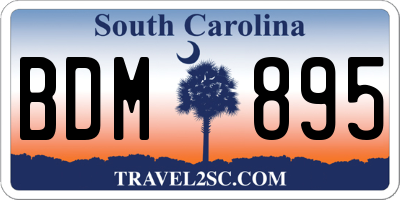 SC license plate BDM895