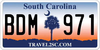 SC license plate BDM971