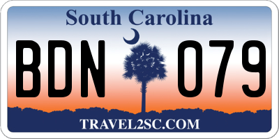 SC license plate BDN079