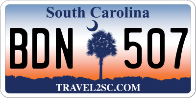 SC license plate BDN507