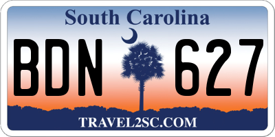 SC license plate BDN627