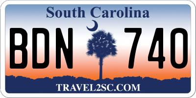SC license plate BDN740