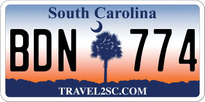 SC license plate BDN774