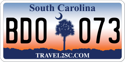 SC license plate BDO073