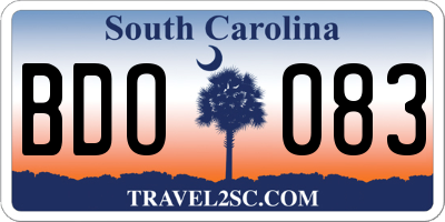 SC license plate BDO083
