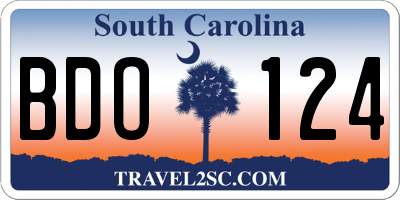 SC license plate BDO124