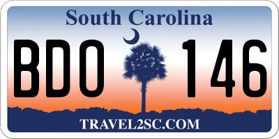 SC license plate BDO146