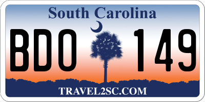 SC license plate BDO149