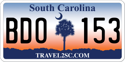 SC license plate BDO153