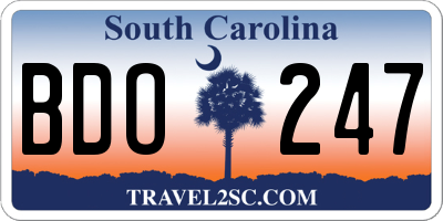 SC license plate BDO247