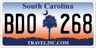 SC license plate BDO268