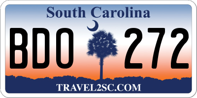SC license plate BDO272