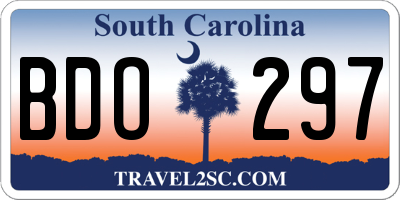 SC license plate BDO297