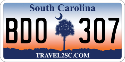 SC license plate BDO307