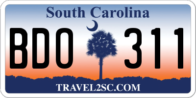 SC license plate BDO311