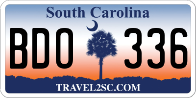 SC license plate BDO336