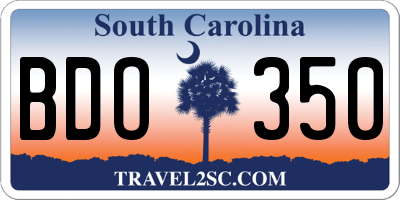 SC license plate BDO350